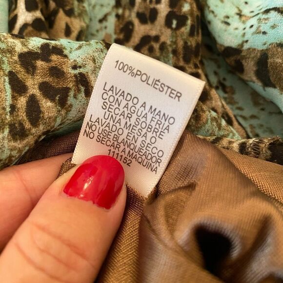 *Alberto Makali* Abstract Jungle Aqua & Brown Top Sz Small - Picture 3 of 10